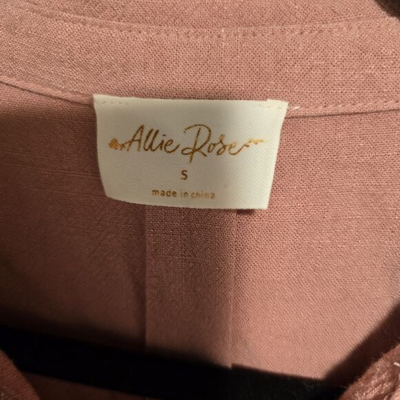 Allie Rose Linen Cotton Blend Boho Beachy Romper Small Mauve Pink Summer Spring - Picture 11 of 11